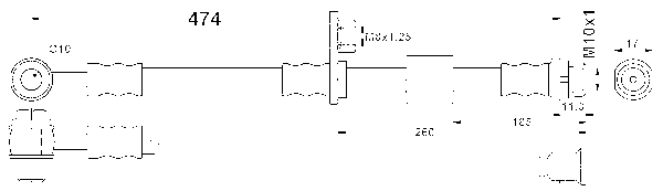 ATE Bremseslange 24529804753 for MITSUBISHI SMART