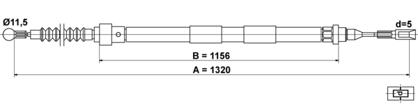 ATE Håndbremsekabel 24372734042 for VAG