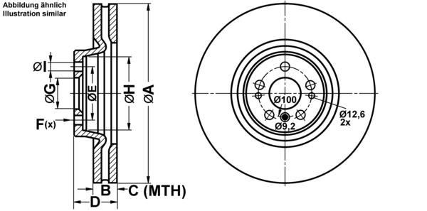ATE Bremseskive 24013201671 ventileret 375mm 32mm for MERCEDES-BENZ