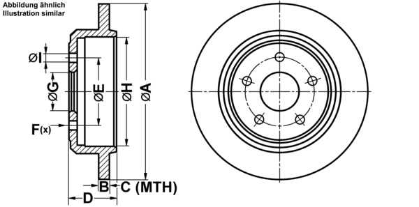ATE Bremseskive 24011401181 fuld 320mm 14mm for JEEP