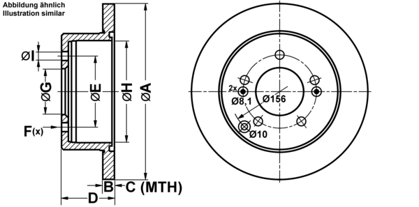 ATE Bremseskive 24011003411 fuld 275mm 10mm for KIA