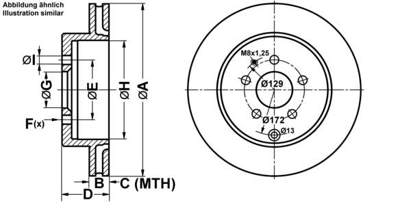 ATE Bremseskive 24011801581 ventileret 325mm 18mm for MAZDA