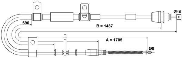 ATE Håndbremsekabel 24372731192 for HYUNDAI