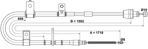 ATE Håndbremsekabel 24372731182 for HYUNDAI