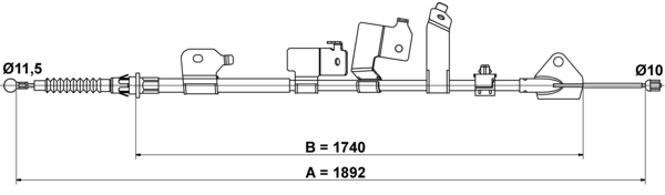 ATE Håndbremsekabel 24372719422 for TOYOTA