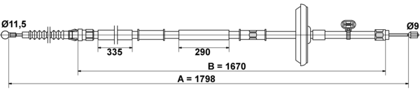 ATE Håndbremsekabel 24372707982 for VAUXHALL CHEVROLET