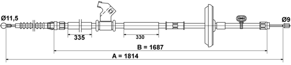 ATE Håndbremsekabel 24372707952 for VAUXHALL CHEVROLET