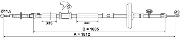ATE Håndbremsekabel 24372707942 for VAUXHALL