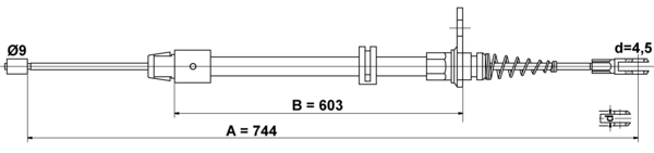 ATE Håndbremsekabel 24372704822 for MERCEDES-BENZ