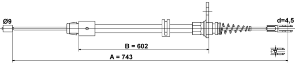 ATE Håndbremsekabel 24372704782 for MERCEDES-BENZ