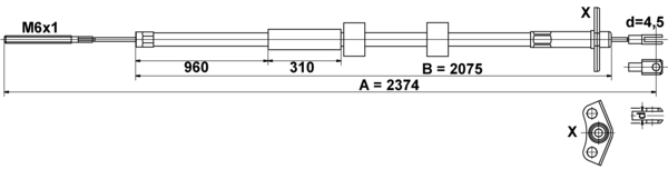 ATE Håndbremsekabel 24372704772 for MERCEDES-BENZ