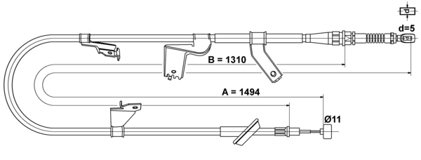 ATE Håndbremsekabel 24372720092 for SUZUKI
