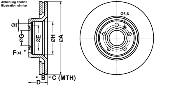 ATE Bremseskive 24032501491 ventileret 314mm 25mm for VAG