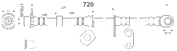 ATE Bremseslange 24524107203 for MITSUBISHI