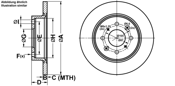 ATE Bremseskive 24010901621 fuld 260mm 9mm for HONDA