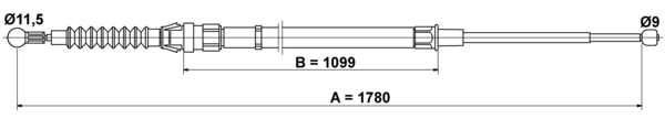 ATE Håndbremsekabel 24372727102 for SKODA