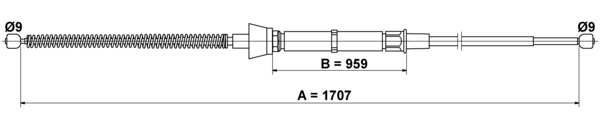 ATE Håndbremsekabel 24372727112 for SKODA