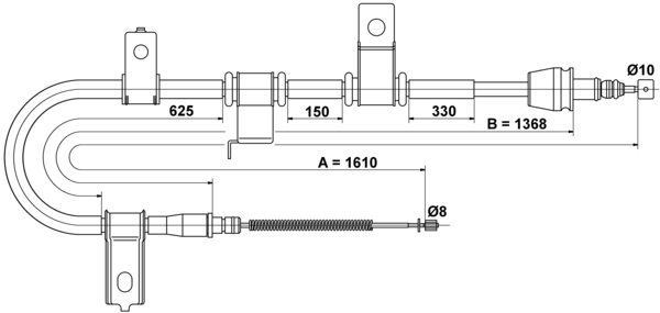 ATE Håndbremsekabel 24372731232 for HYUNDAI