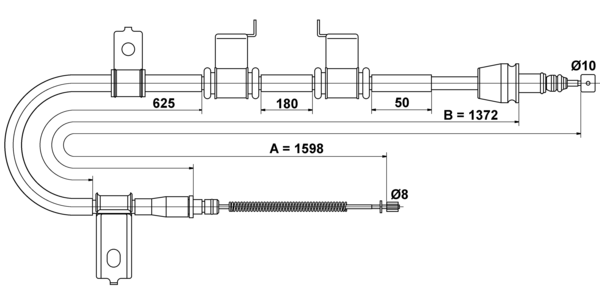 ATE Håndbremsekabel 24372731242 for HYUNDAI