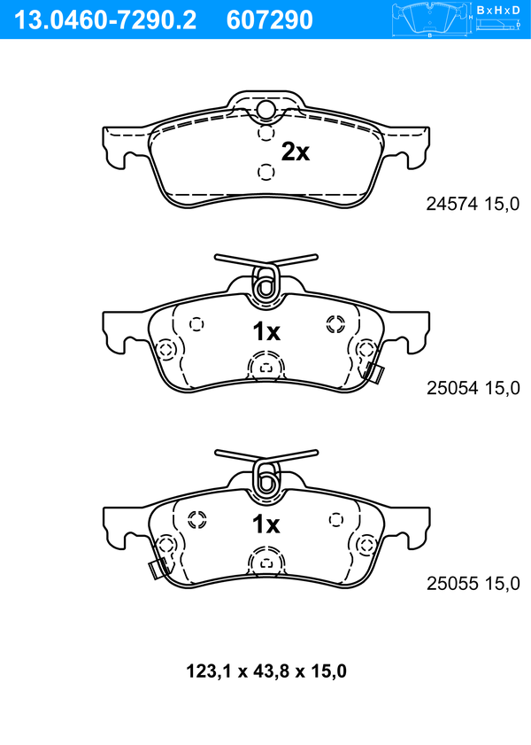 ATE Bremseklodser 13046072902 for HONDA
