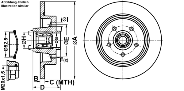 ATE Bremseskive 24011003892 fuld 270mm 10mm for RENAULT