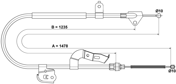 ATE Håndbremsekabel 24372719522 for PEUGEOT TOYOTA