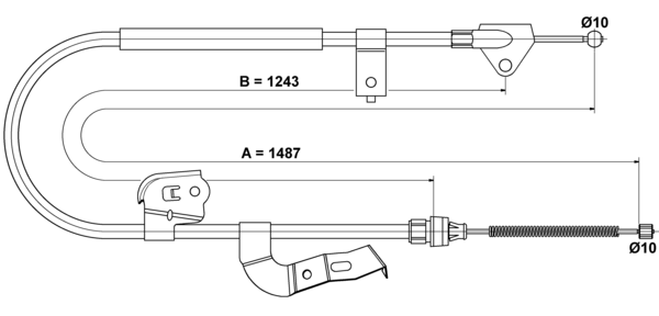 ATE Håndbremsekabel 24372719532 for PEUGEOT TOYOTA