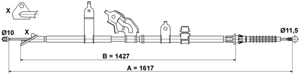 ATE Håndbremsekabel 24372719542 for TOYOTA
