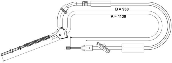 ATE Håndbremsekabel 24372704852 for MERCEDES-BENZ