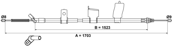 ATE Håndbremsekabel 24372717382 for NISSAN