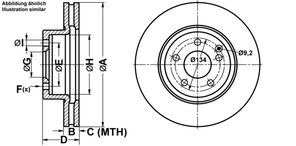 ATE Bremseskive 24032801421 ventileret 312mm 28mm for MERCEDES-BENZ