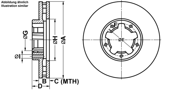 ATE Bremseskive 24012802441 ventileret 276mm 28mm for NISSAN RENAULT