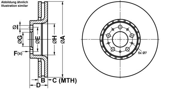 ATE Bremseskive 24013002401 ventileret 328mm 30mm for VOLVO