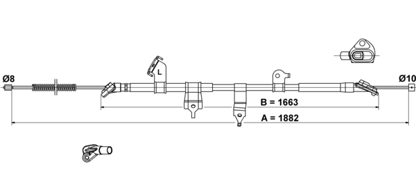 ATE Håndbremsekabel 24372719642 for TOYOTA