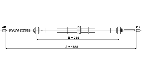 ATE Håndbremsekabel 24372728032 for RENAULT SMART