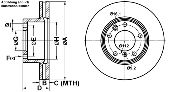 ATE Bremseskive 24013002171 ventileret 315mm 30mm for MERCEDES-BENZ