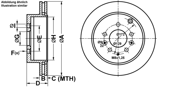 ATE Bremseskive 24011801501 ventileret 302mm 18mm for MAZDA