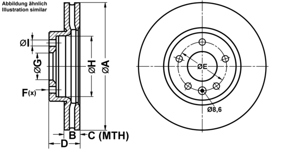 ATE Bremsesæt, skivebremser ijf141cvs9 foraksel ventileret 300mm 26mm for OPEL VAUXHALL CHEVROLET