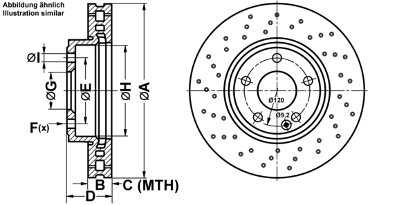 ATE Bremsesæt, skivebremser ijf1417pq4 foraksel perforeret/ventileret 295mm 28mm for MERCEDES-BENZ