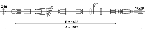 ATE Håndbremsekabel 24372721162 for MITSUBISHI