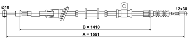 ATE Håndbremsekabel 24372721172 for MITSUBISHI