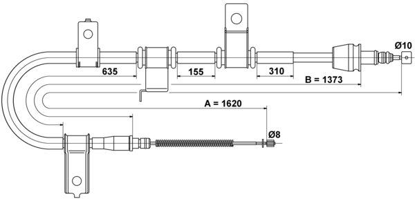 ATE Håndbremsekabel 24372731212 for HYUNDAI