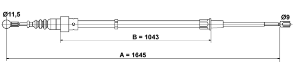 ATE Håndbremsekabel 24372701972 for VAG
