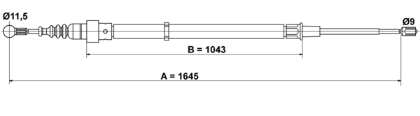 ATE Håndbremsekabel 24372701982 for VAG