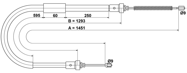 ATE Håndbremsekabel 24372710782 for RENAULT