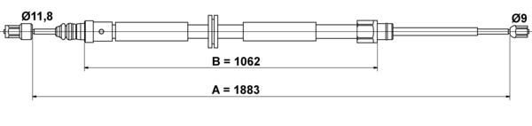 ATE Håndbremsekabel 24372710802 for RENAULT