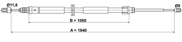ATE Håndbremsekabel 24372710812 for RENAULT