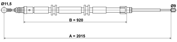 ATE Håndbremsekabel 24372710822 for RENAULT