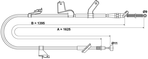 ATE Håndbremsekabel 24372720042 for SUZUKI