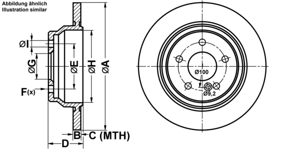 ATE Bremseskive 24011003511 fuld 300mm 10mm for MERCEDES-BENZ